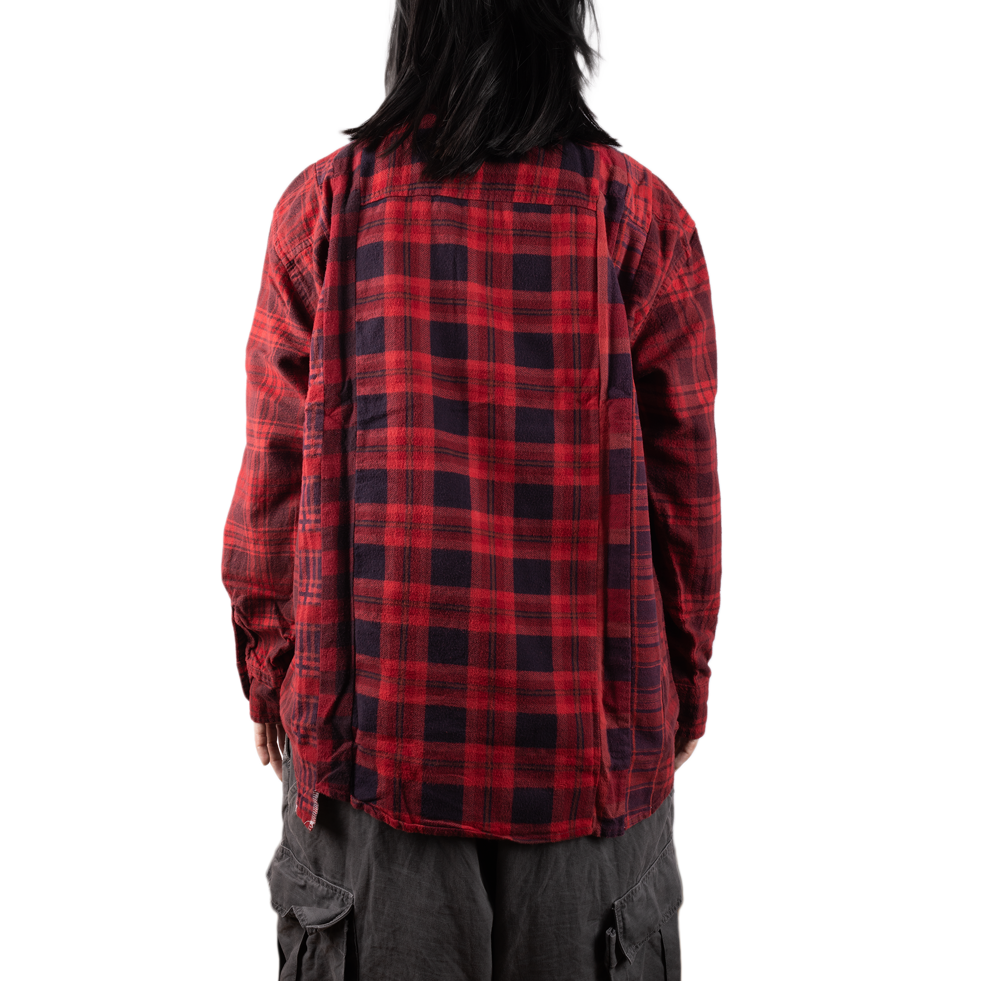 Needles Flannel Shirt 7 Cuts Shirt #5 Over Dye Red Small