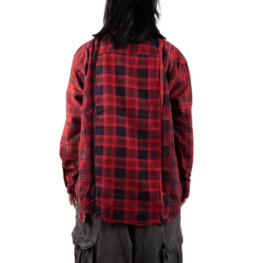 Needles Flannel Shirt 7 Cuts Shirt #5 Over Dye Red Small