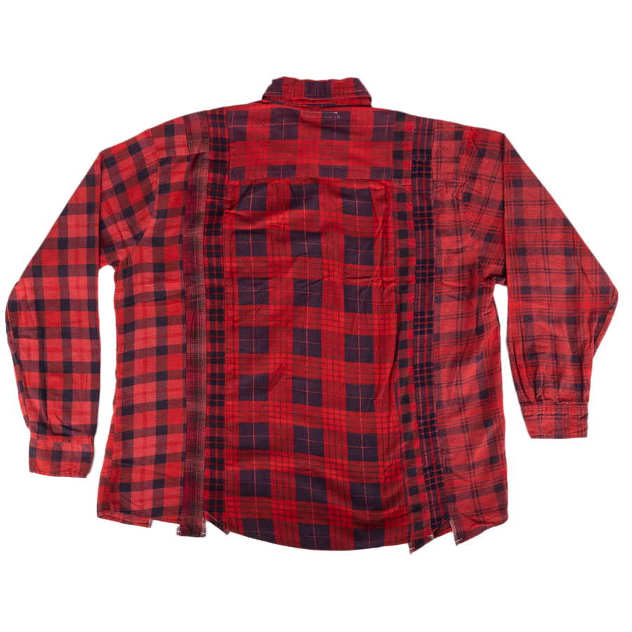 Needles Flannel Shirt 7 Cuts Shirt #5 Over Dye Red X-Large