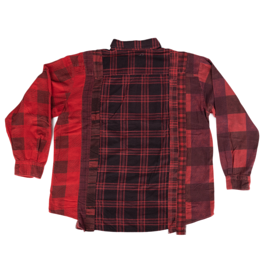 Needles Flannel Shirt 7 Cuts Shirt #5 Over Dye Red Large