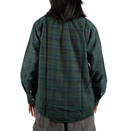 Needles Flannel Shirt Ribbon Shirt #4 Over Dye Dark Green Medium