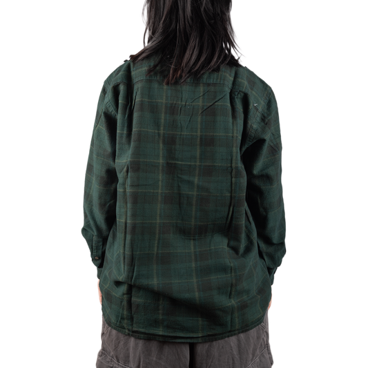 Needles Flannel Shirt Ribbon Shirt #4 Over Dye Dark Green Small