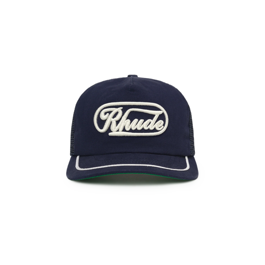 R H U D E Patch Trucker Hat Navy/White