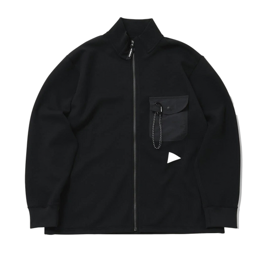 and wander Airy Warm Full Zip Black