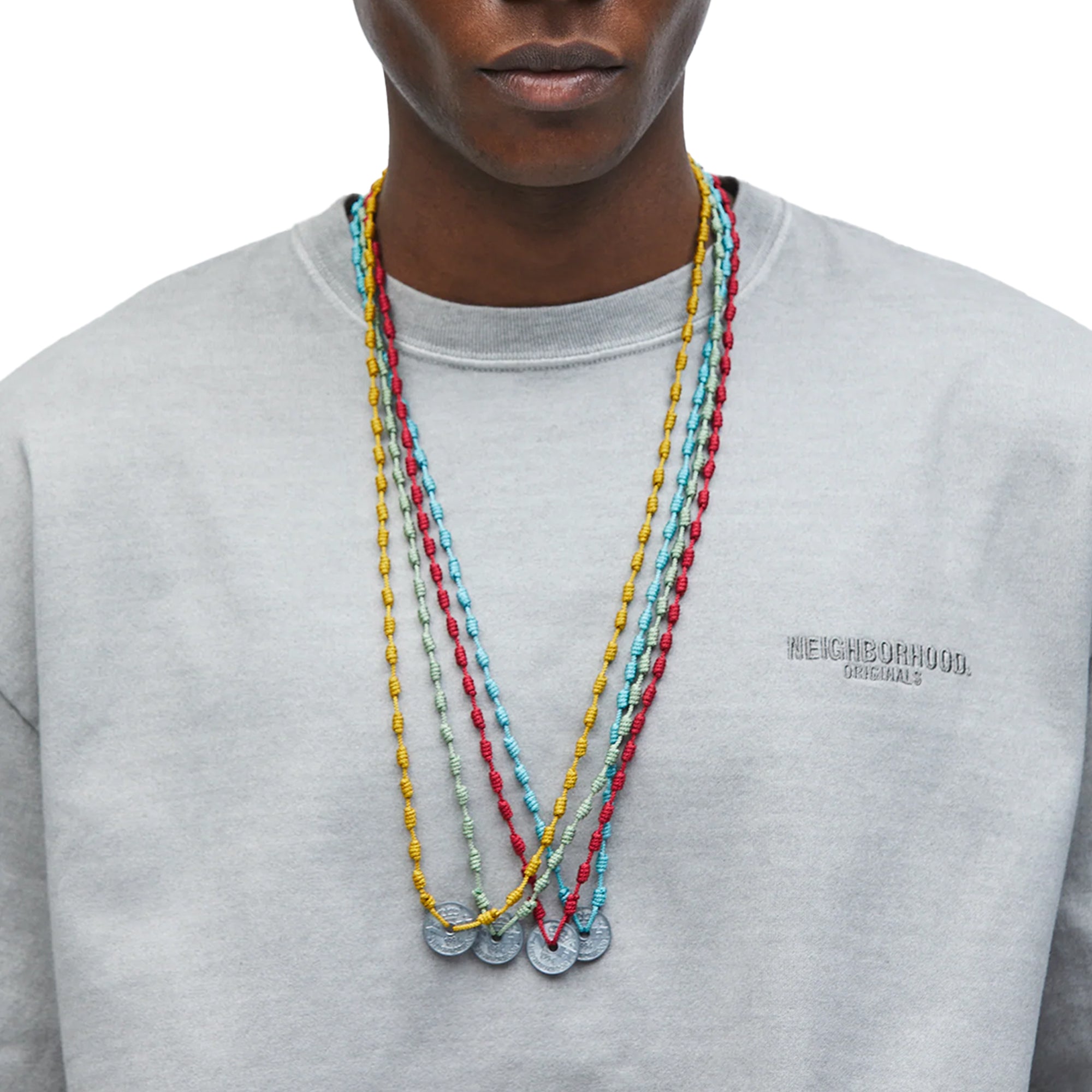 Neighborhood Cord Coin Necklace Black  251MYNH-AC03