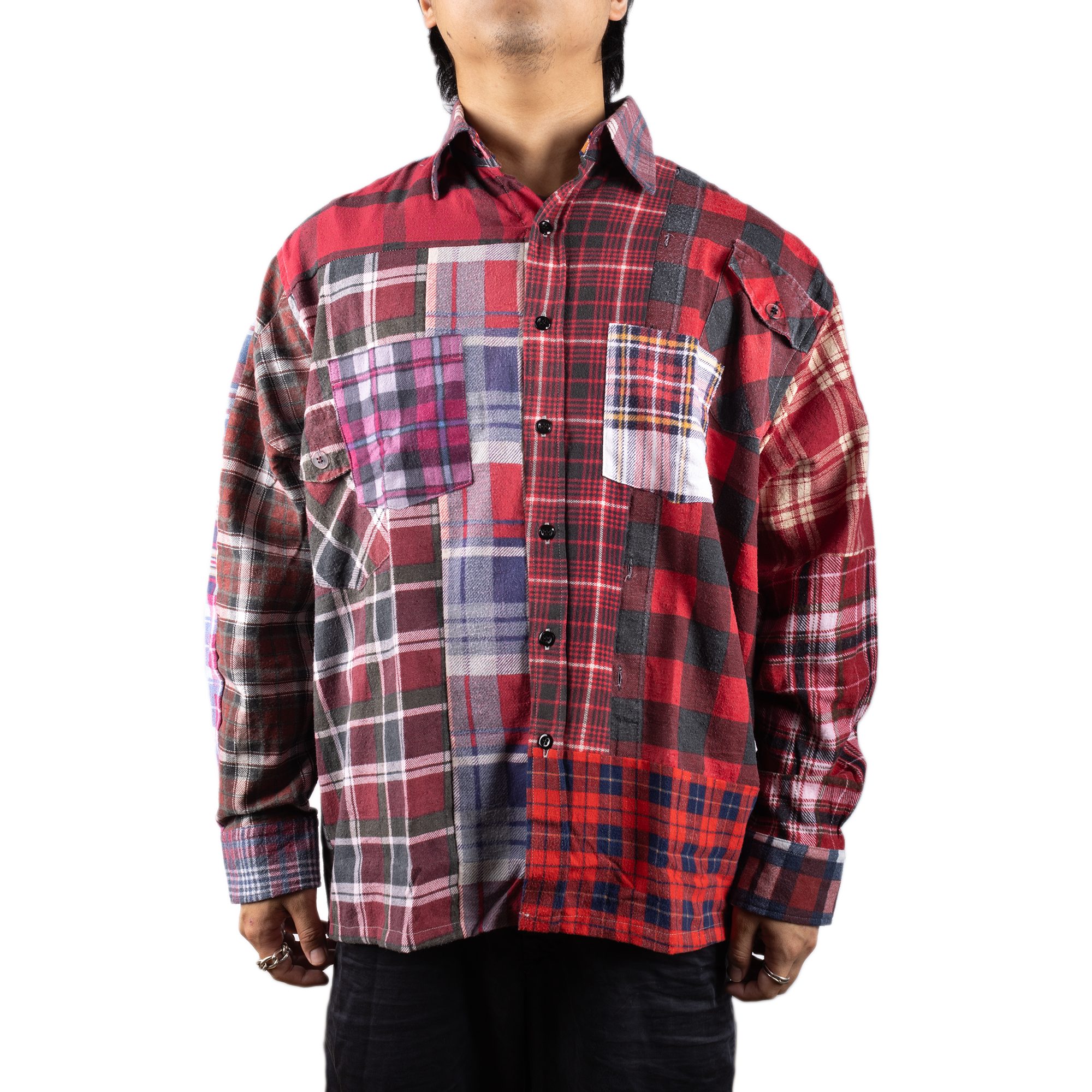 Needles Flannel Shirt Straight Hem Shirt #1-G Large