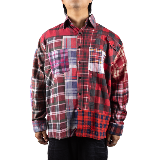 Needles Flannel Shirt Straight Hem Shirt #1-G Large