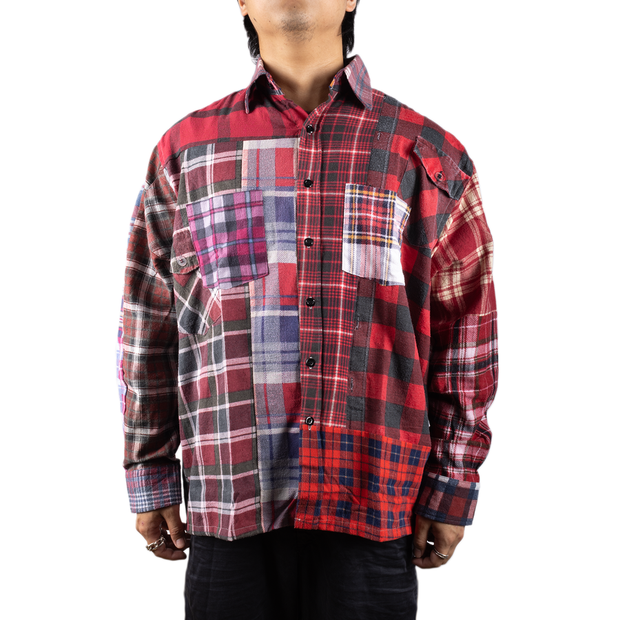 Needles Flannel Shirt Straight Hem Shirt #1-G Large