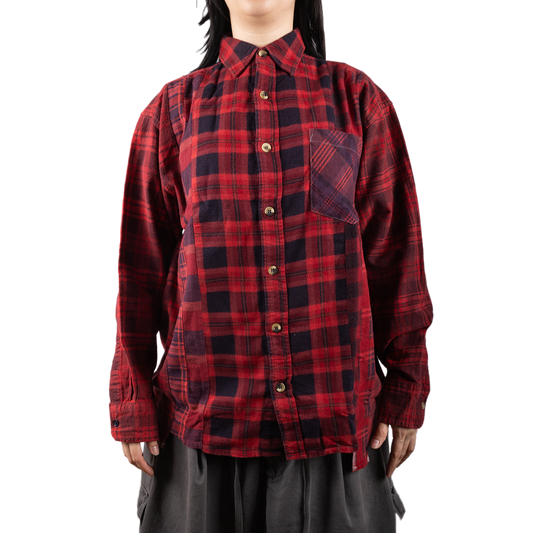 Needles Flannel Shirt 7 Cuts Shirt #5 Over Dye Red Small