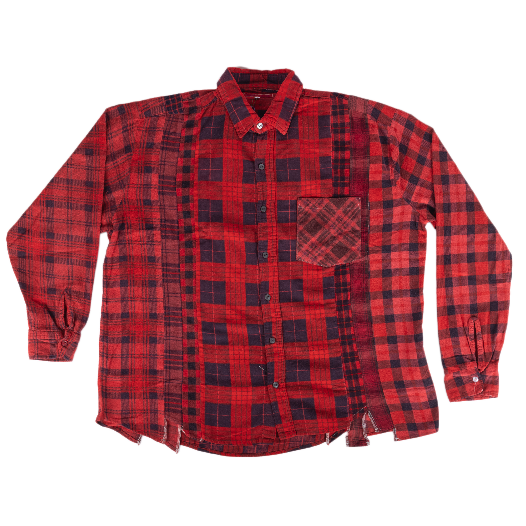 Needles Flannel Shirt 7 Cuts Shirt #5 Over Dye Red X-Large
