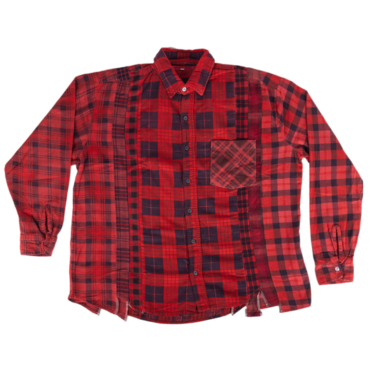 Needles Flannel Shirt 7 Cuts Shirt #5 Over Dye Red X-Large