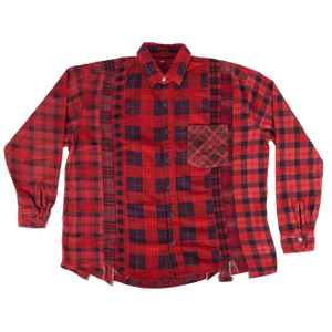Needles Flannel Shirt 7 Cuts Shirt #5 Over Dye Red X-Large