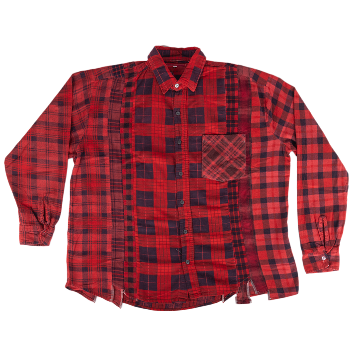 Needles Flannel Shirt 7 Cuts Shirt #5 Over Dye Red X-Large