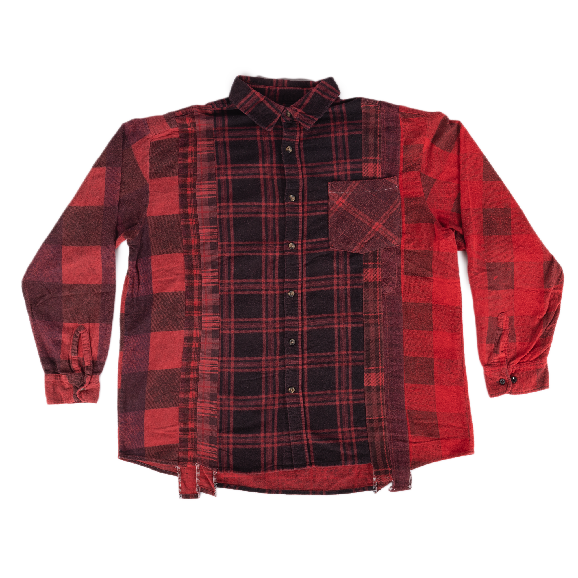 Needles Flannel Shirt 7 Cuts Shirt #5 Over Dye Red Large