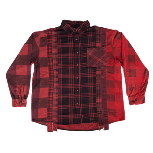 Needles Flannel Shirt 7 Cuts Shirt #5 Over Dye Red Large