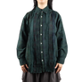 Needles Flannel Shirt Ribbon Shirt #4 Over Dye Dark Green Medium