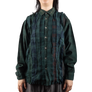 Needles Flannel Shirt Ribbon Shirt #4 Over Dye Dark Green Small