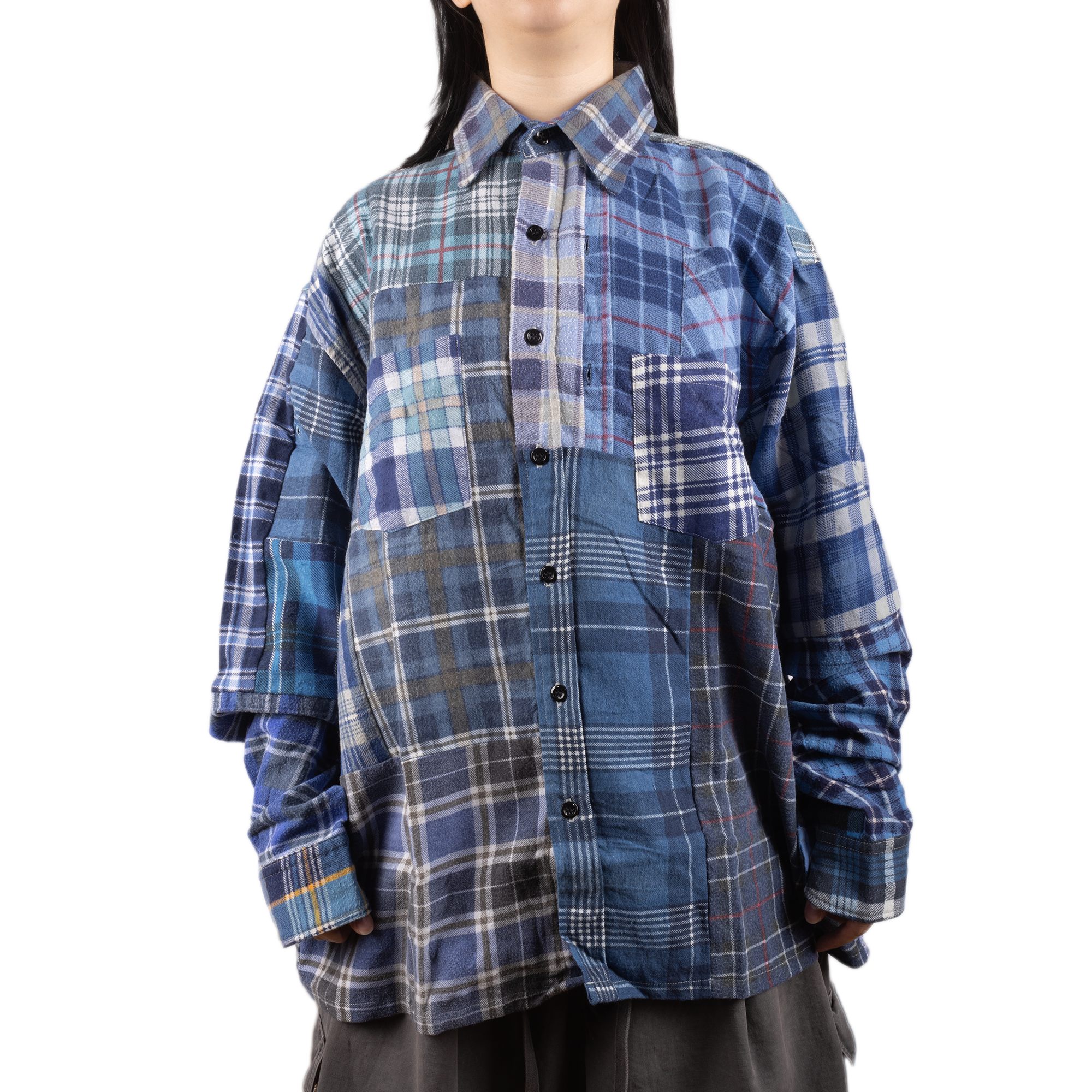 Needles Flannel Shirt Straight Hem Shirt #1-C Large