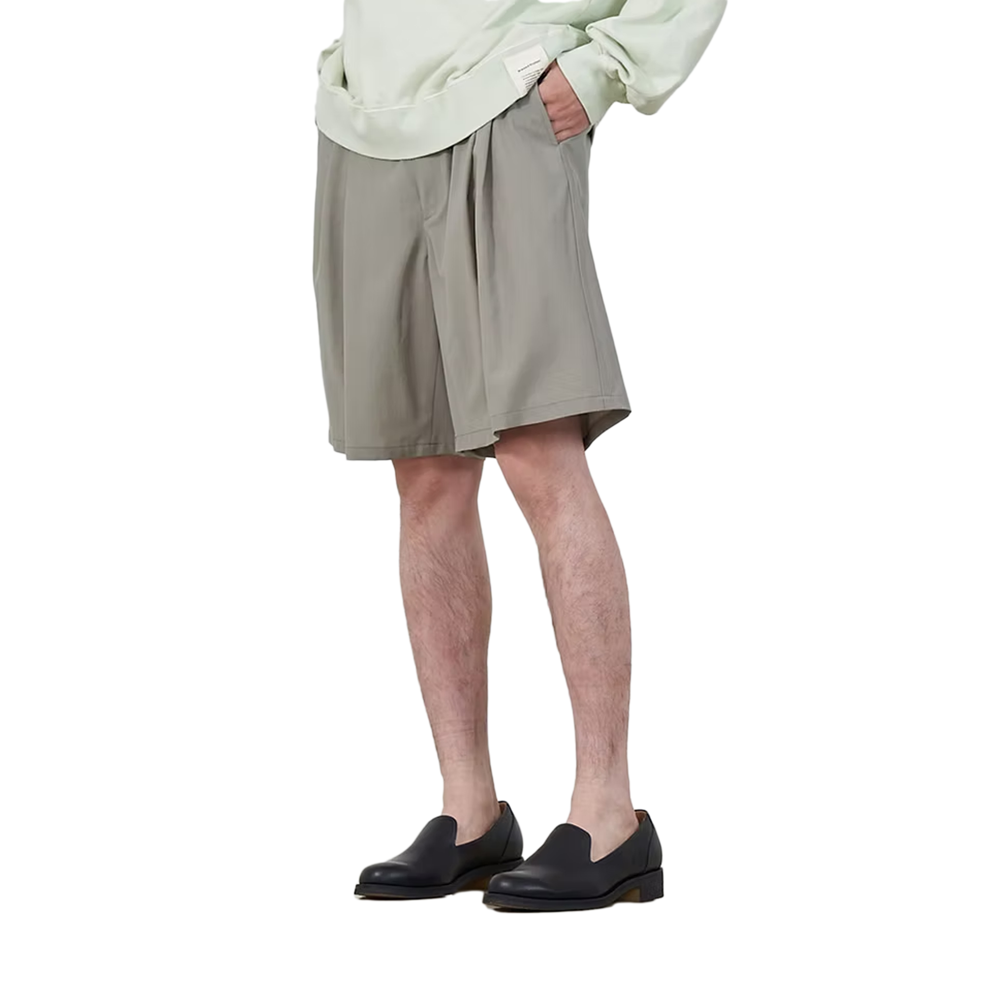 Yoke Wool Tropical Wide-Leg Easy Shorts Blue Gray YK25SS0899P