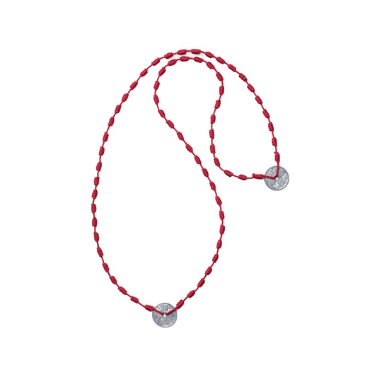 Neighborhood Cord Coin Necklace Red  251MYNH-AC03