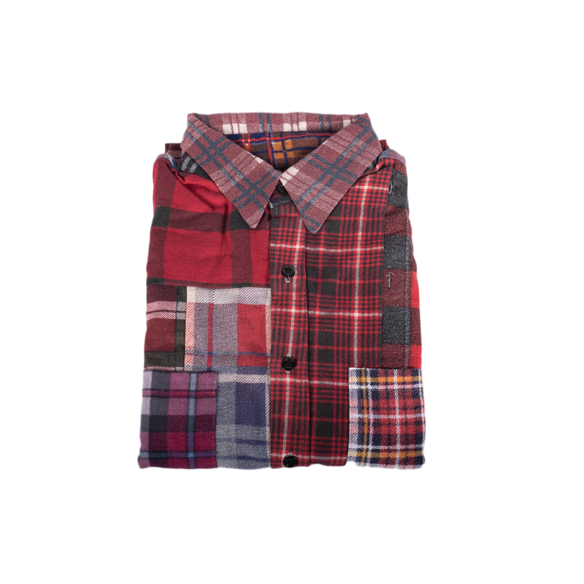 Needles Flannel Shirt Straight Hem Shirt #1-G Large
