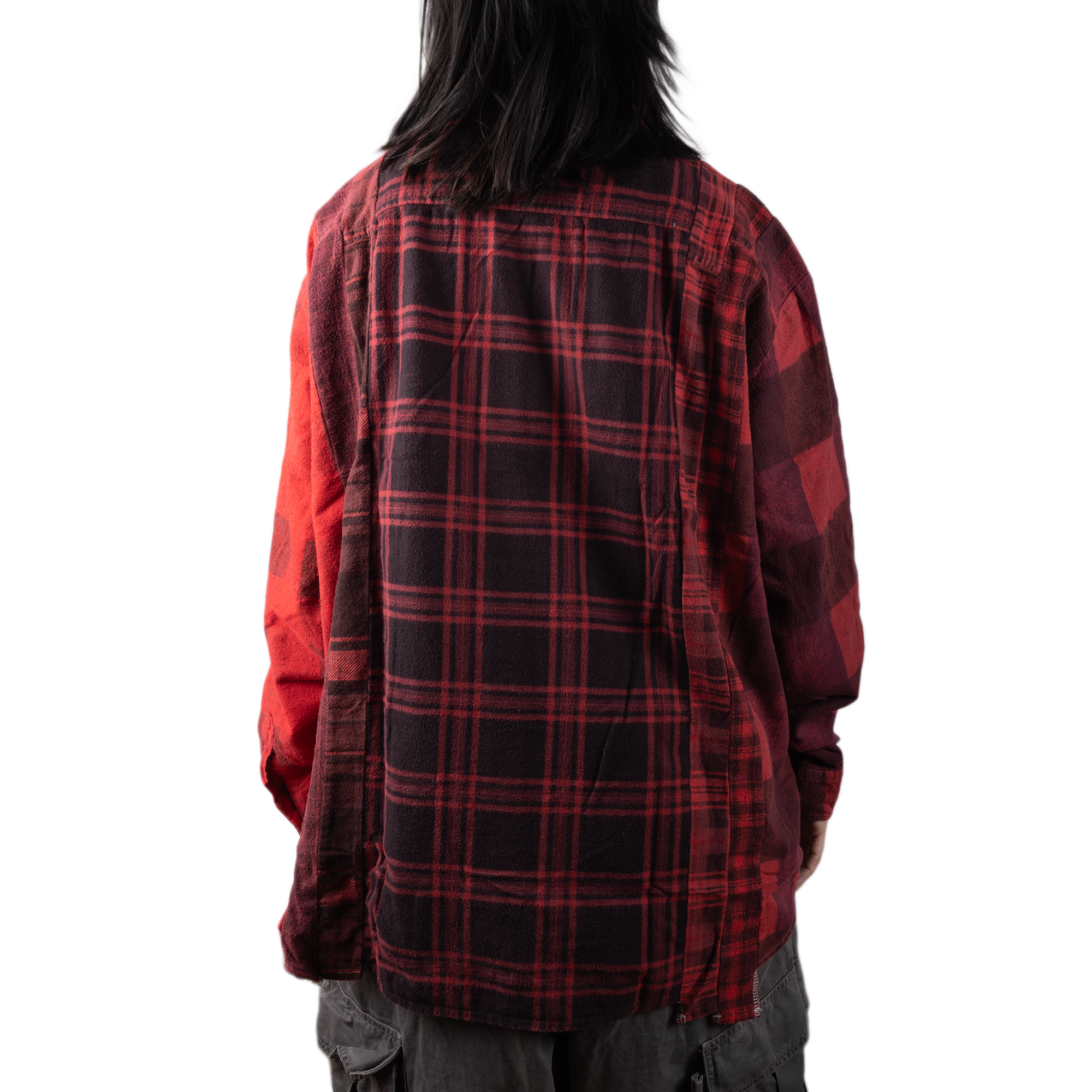 Needles Flannel Shirt 7 Cuts Shirt #5 Over Dye Red Large