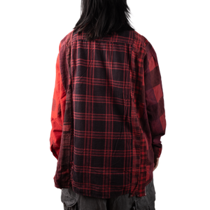 Needles Flannel Shirt 7 Cuts Shirt #5 Over Dye Red Large