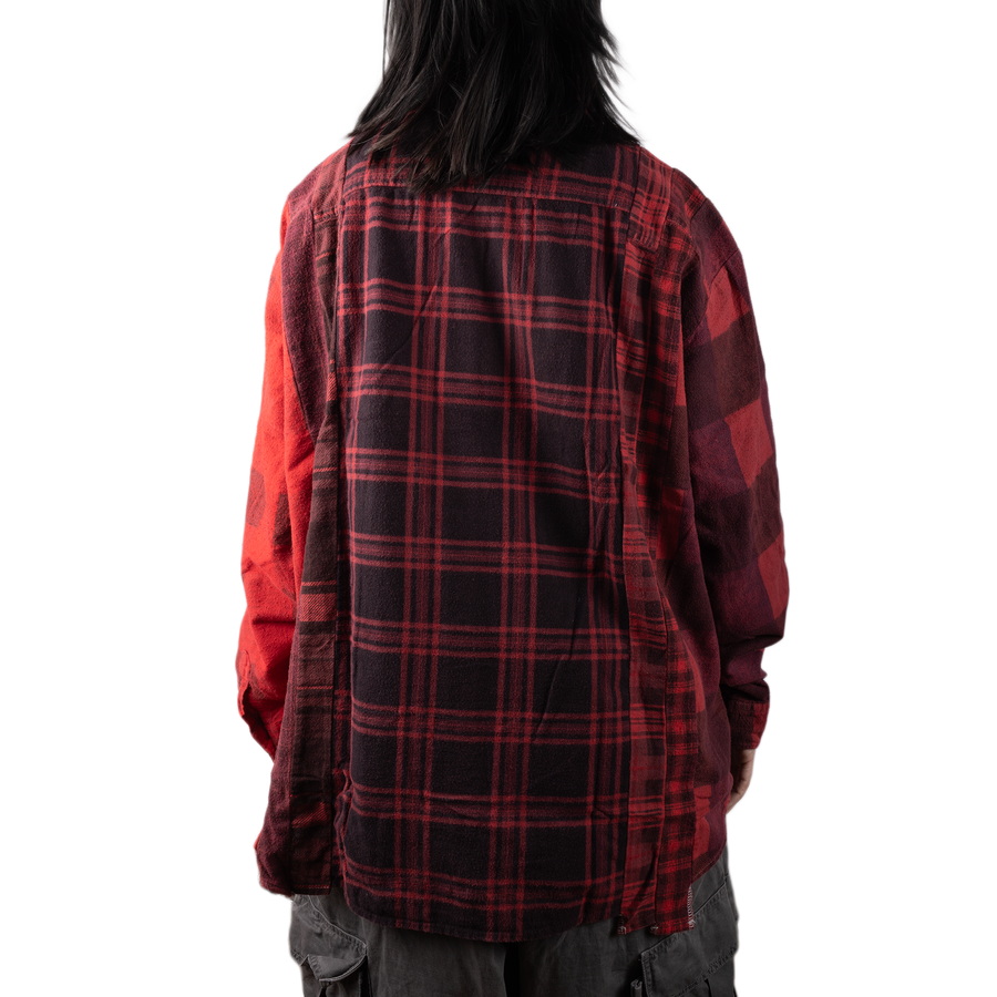 Needles Flannel Shirt 7 Cuts Shirt #5 Over Dye Red Large