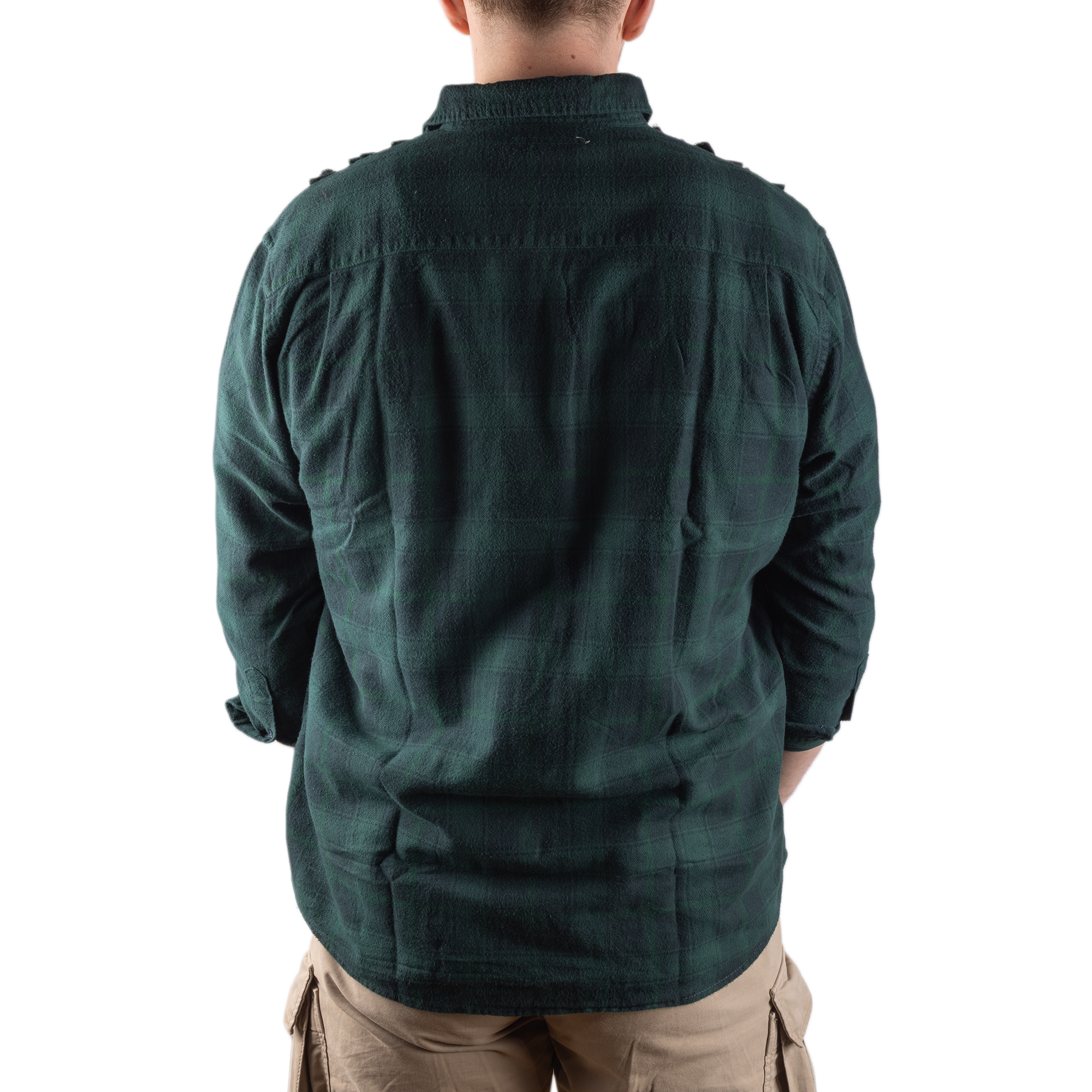 Needles Flannel Shirt Ribbon Shirt #4 Over Dye Dark Green X-Large