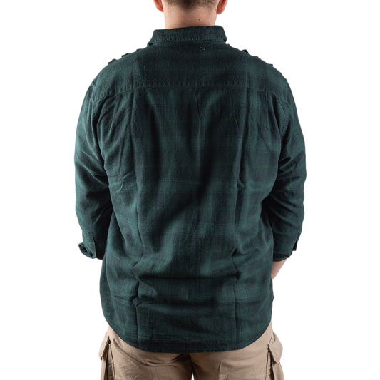Needles Flannel Shirt Ribbon Shirt #4 Over Dye Dark Green X-Large