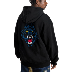 Patta Embroidered Fire Panther Hooded Sweater Black