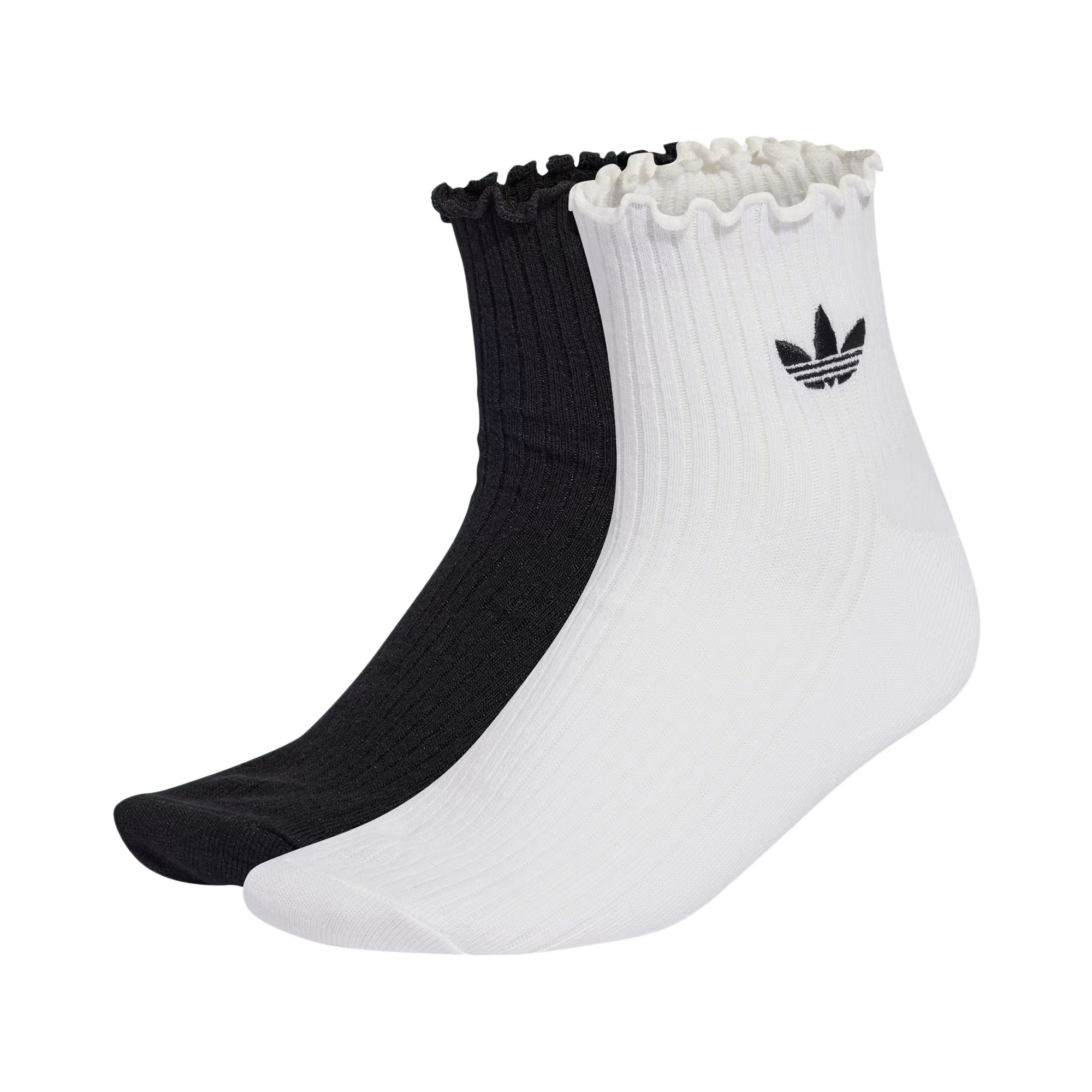 Adidas Ruffle 1/4 Socks 2-Pack White/Black KD8367