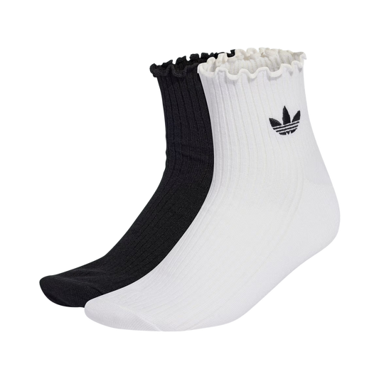 Adidas Ruffle 1/4 Socks 2-Pack White/Black KD8367