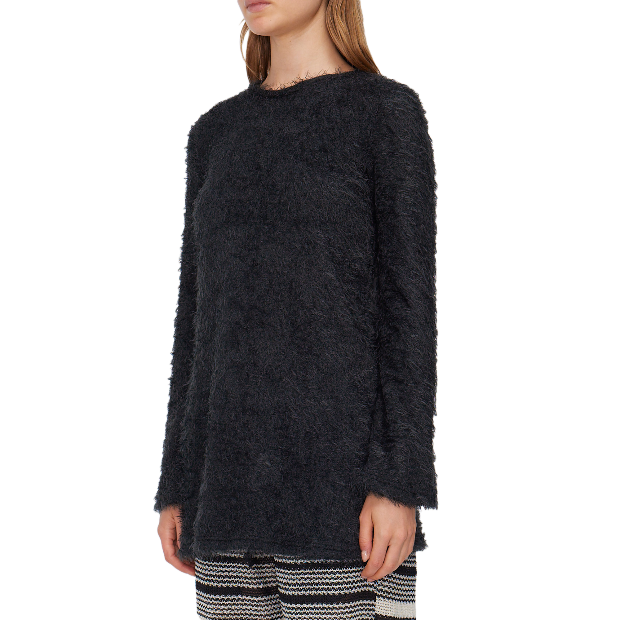 Song For The Mute Women's Mock Neck Twisted Long Sleeve Black