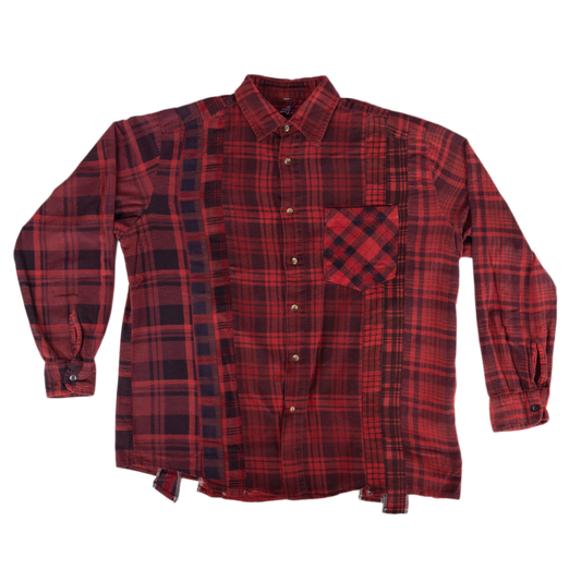 Needles Flannel Shirt 7 Cuts Shirt #5 Over Dye Red Medium