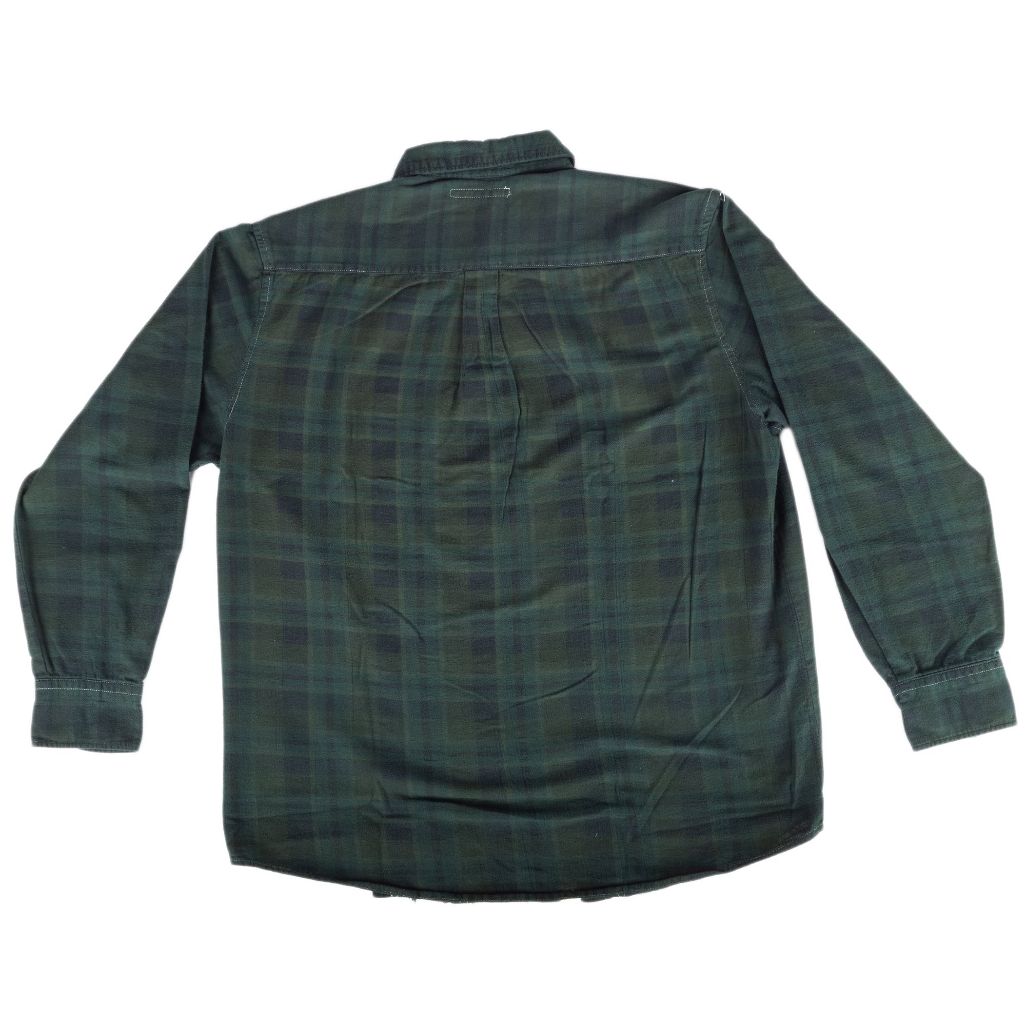 Needles Flannel Shirt Ribbon Shirt #4 Over Dye Dark Green Medium