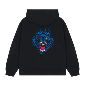 Patta Embroidered Fire Panther Hooded Sweater Black