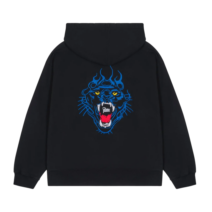 Patta Embroidered Fire Panther Hooded Sweater Black