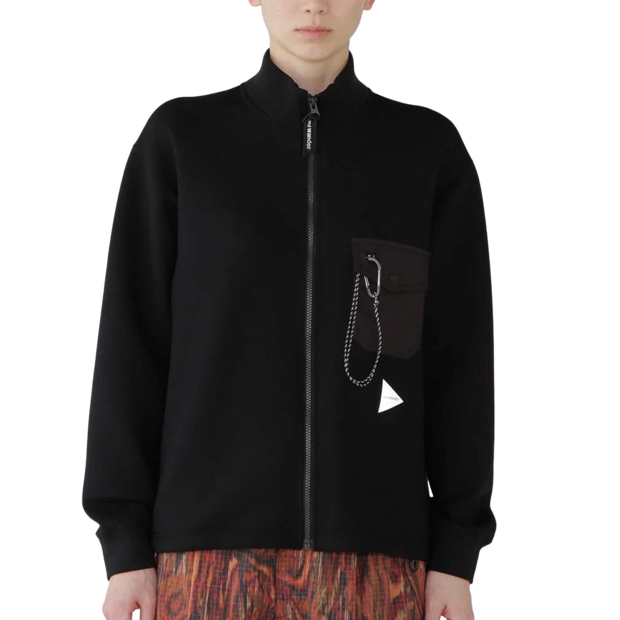 and wander Airy Warm Full Zip Black