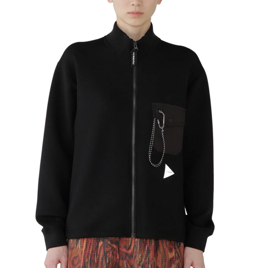 and wander Airy Warm Full Zip Black