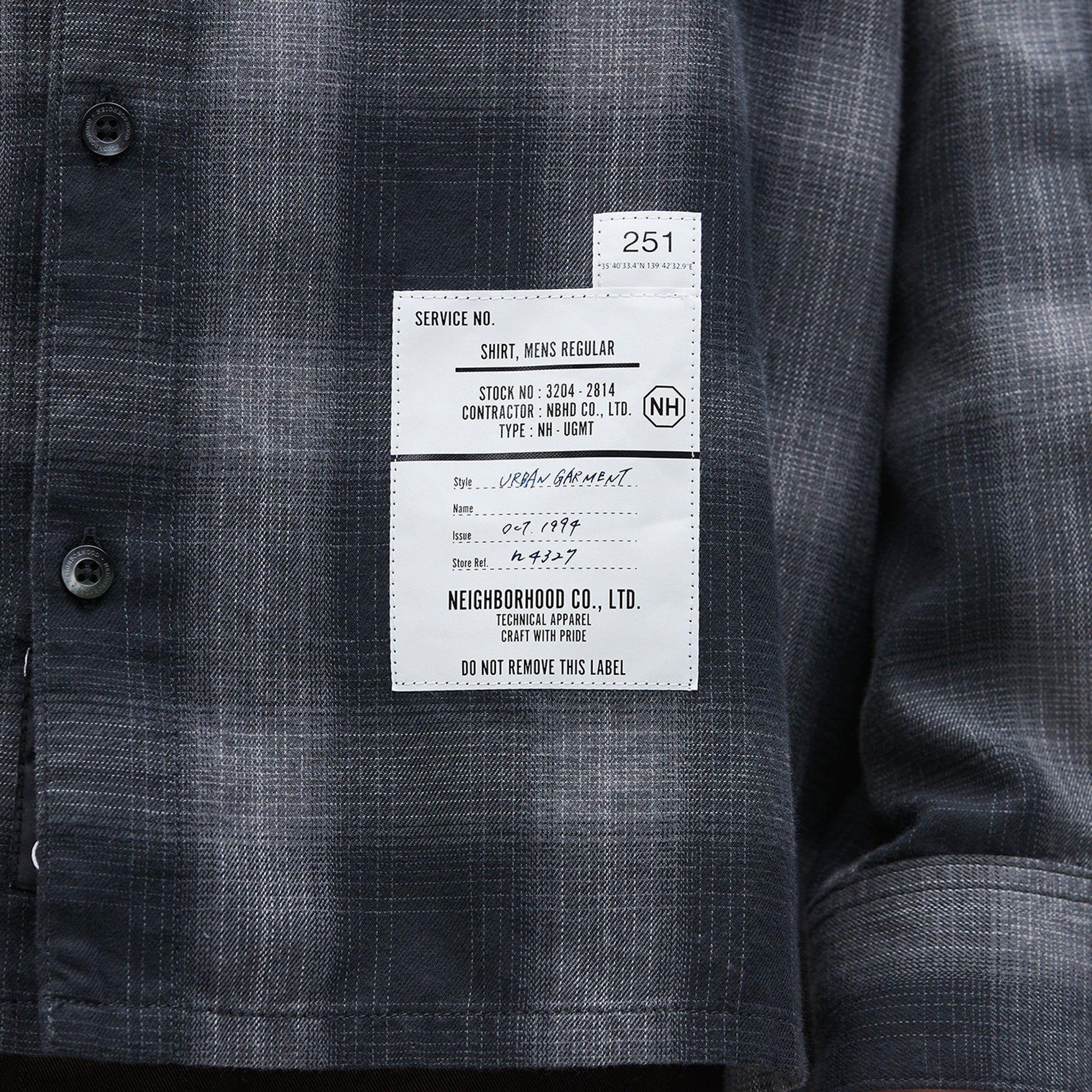 Neighborhood Hombre Check Shirt L/S Black/Gray