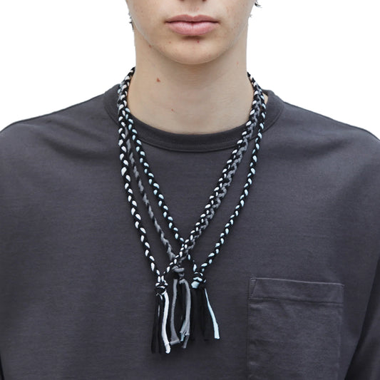 Neighborhood Cs Braid Necklace Black/White  251MYNH-AC11