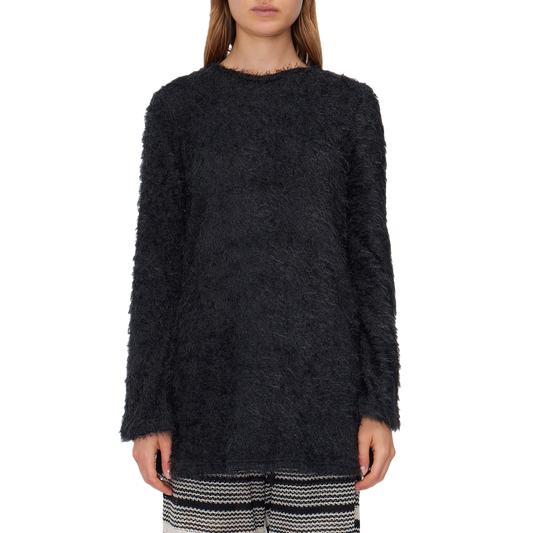 Song For The Mute Women's Mock Neck Twisted Long Sleeve Black