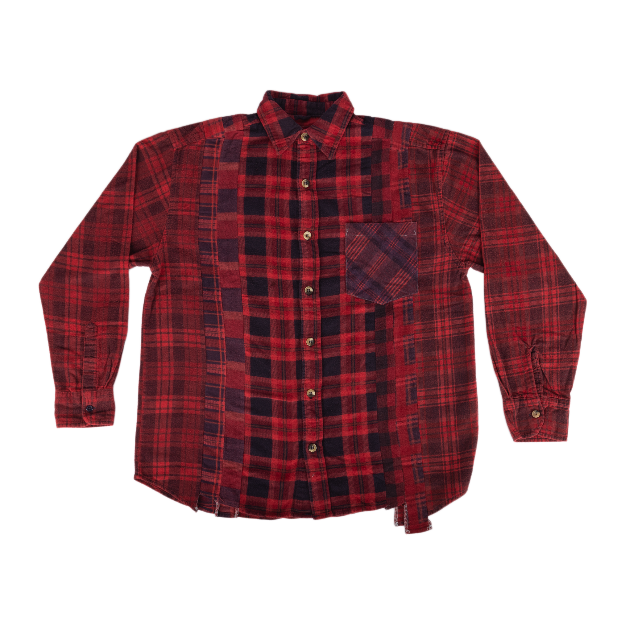 Needles Flannel Shirt 7 Cuts Shirt #5 Over Dye Red Small
