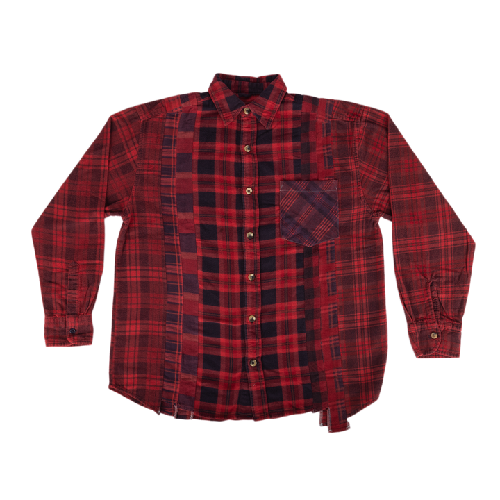 Needles Flannel Shirt 7 Cuts Shirt #5 Over Dye Red Small