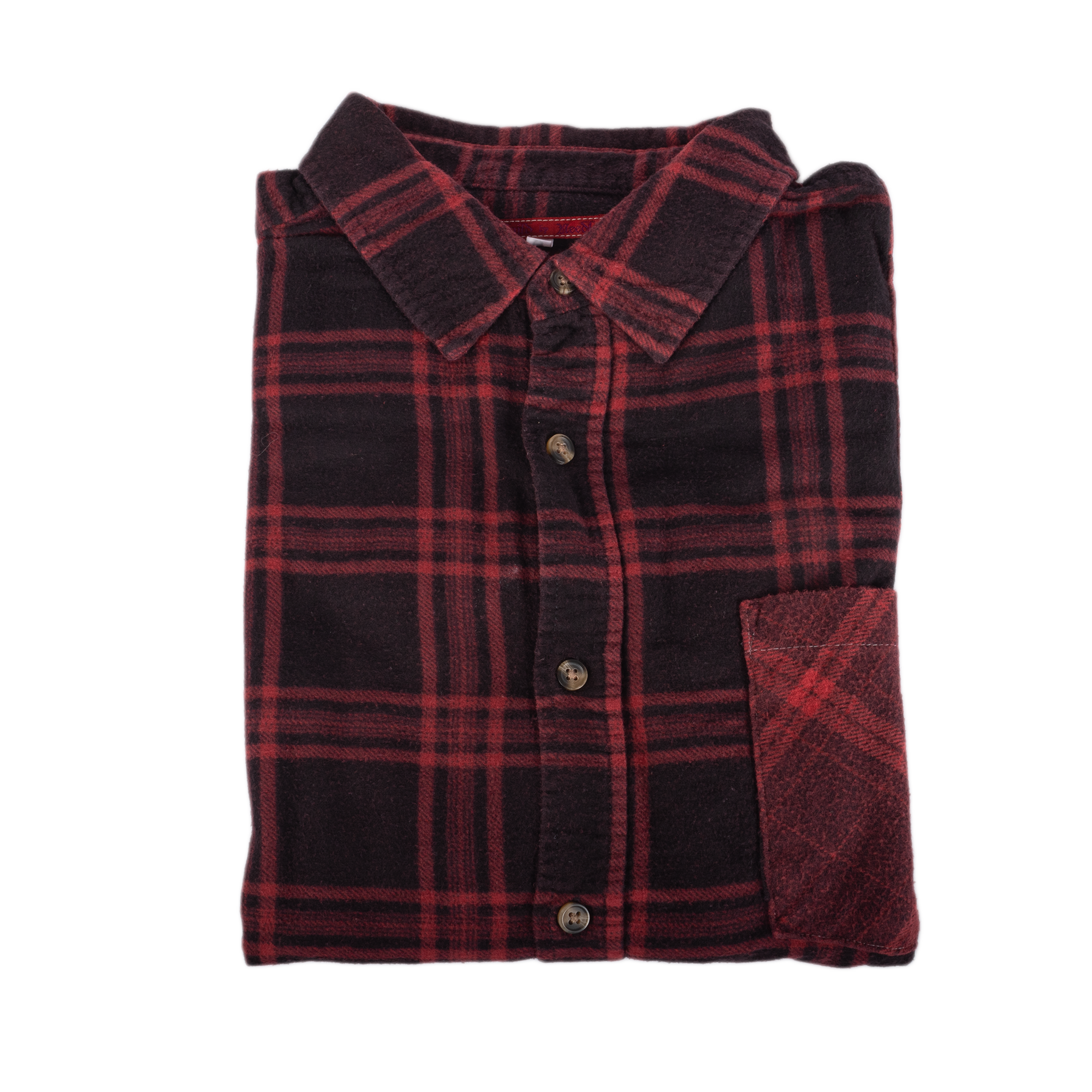 Needles Flannel Shirt 7 Cuts Shirt #5 Over Dye Red Large