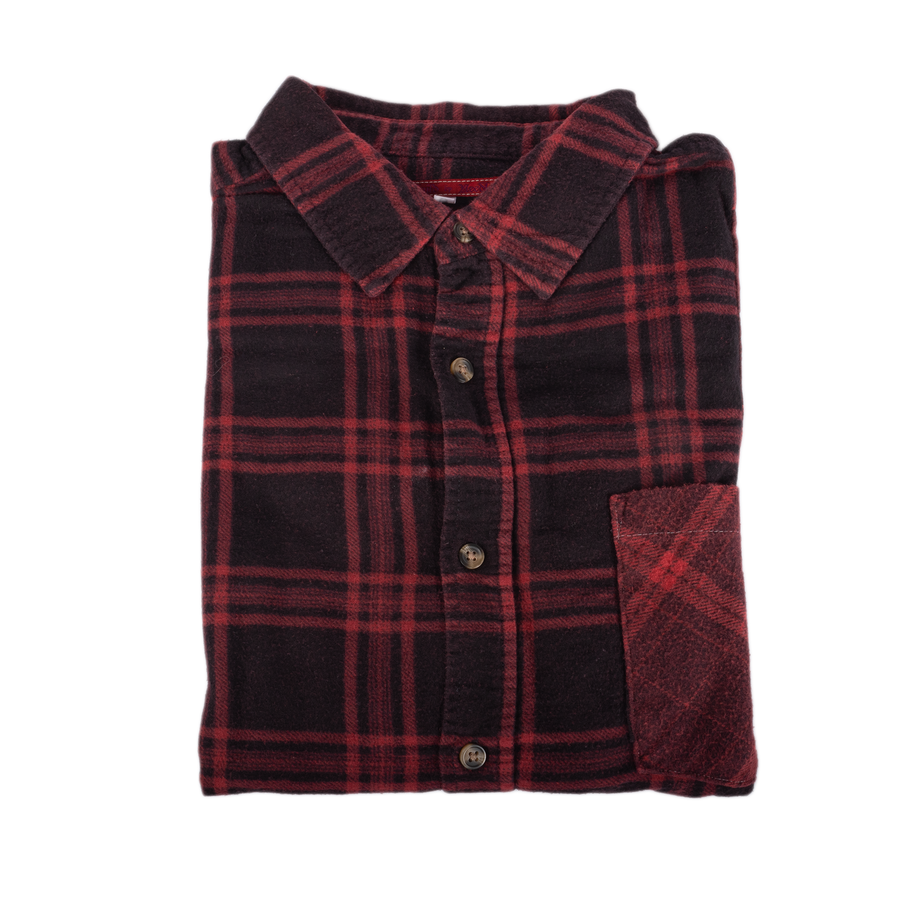 Needles Flannel Shirt 7 Cuts Shirt #5 Over Dye Red Large