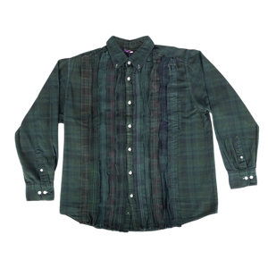 Needles Flannel Shirt Ribbon Shirt #4 Over Dye Dark Green Medium