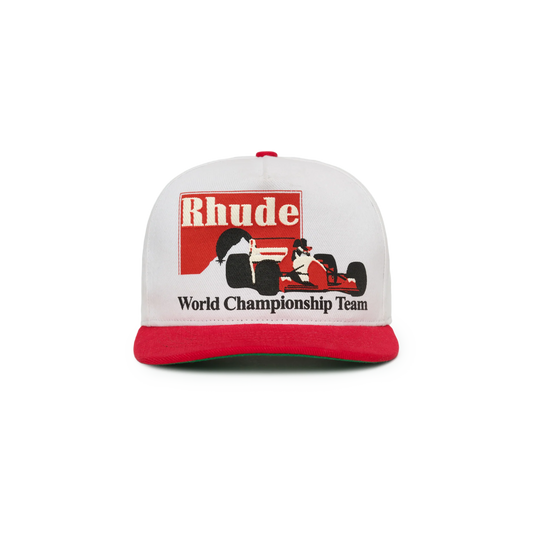 R H U D E Trophy Racing Hat White/Red
