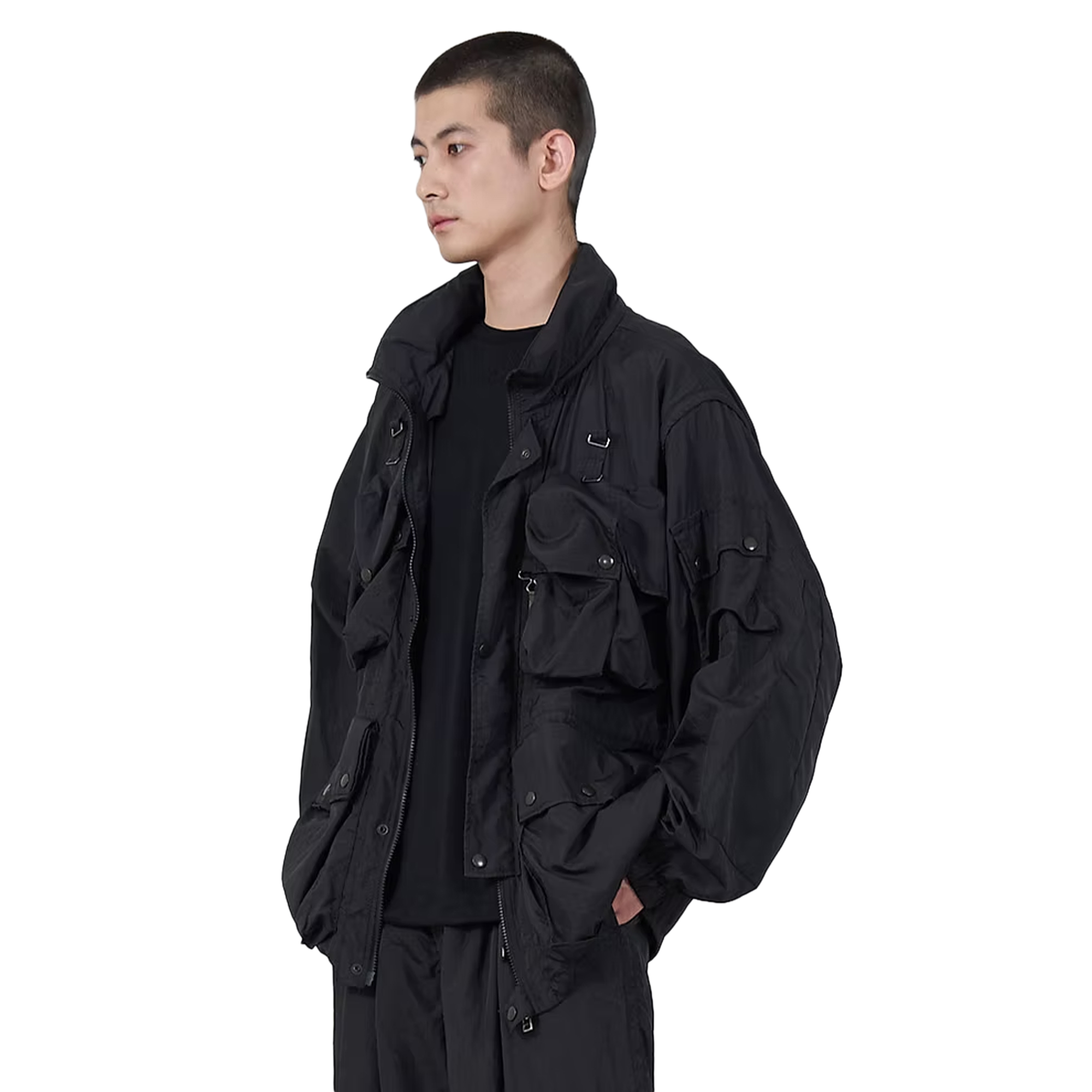 Yoke Nylon Multi Pockets Detachable Utility Blouson Black YK25SS0920B